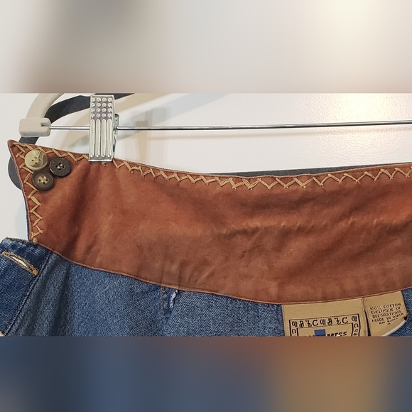 Don't Mess With Texas Western Denim Jean Jacket Embroidered Faux Suede Small - Picture 12 of 13